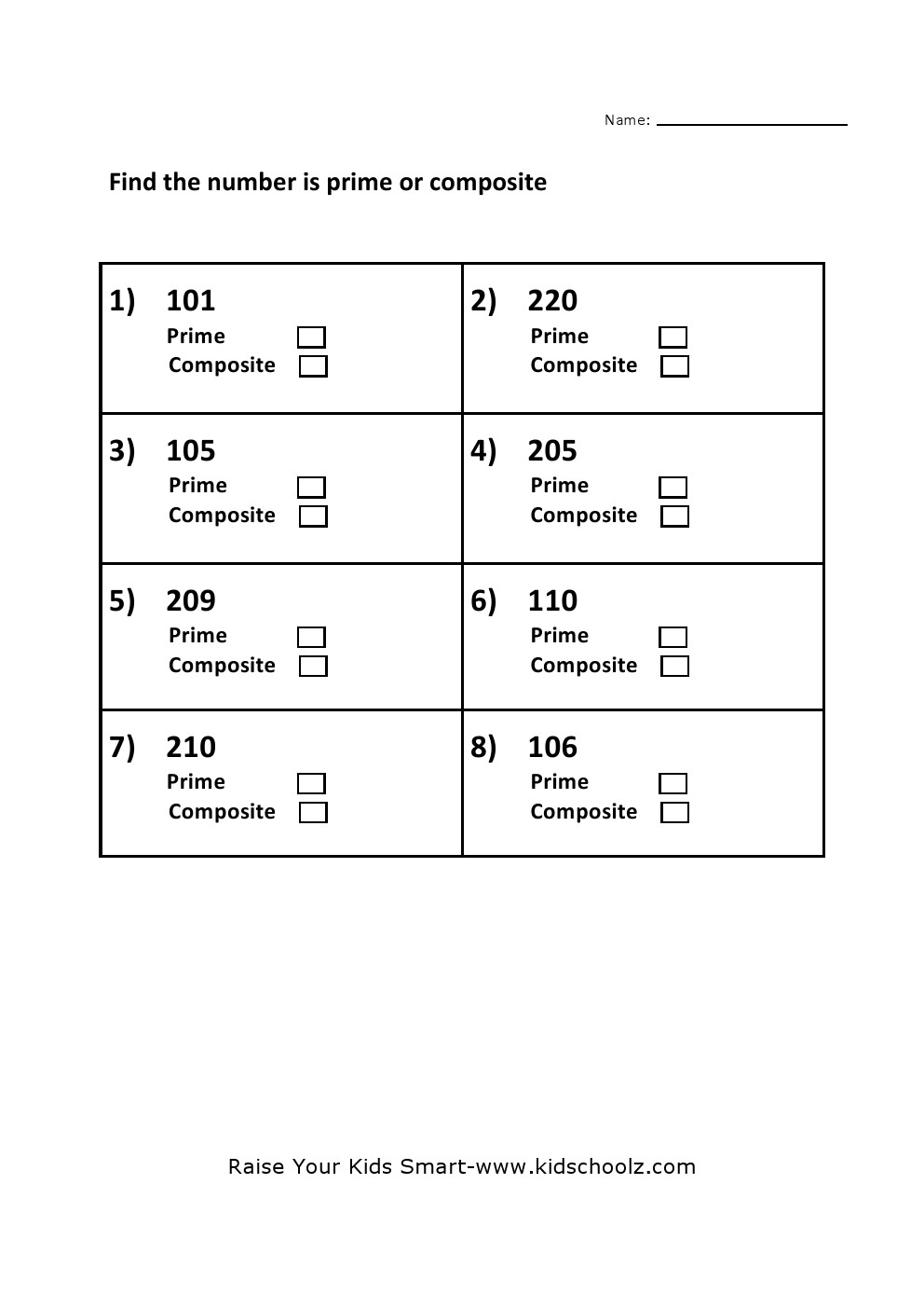 Prime And Composite Numbers Worksheet 4 Kidschoolz