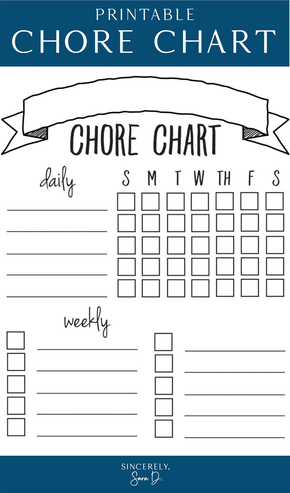 children's chore list printable