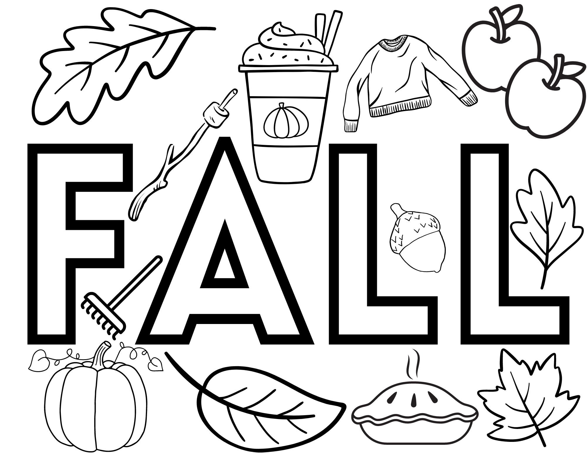 fall coloring pages printable