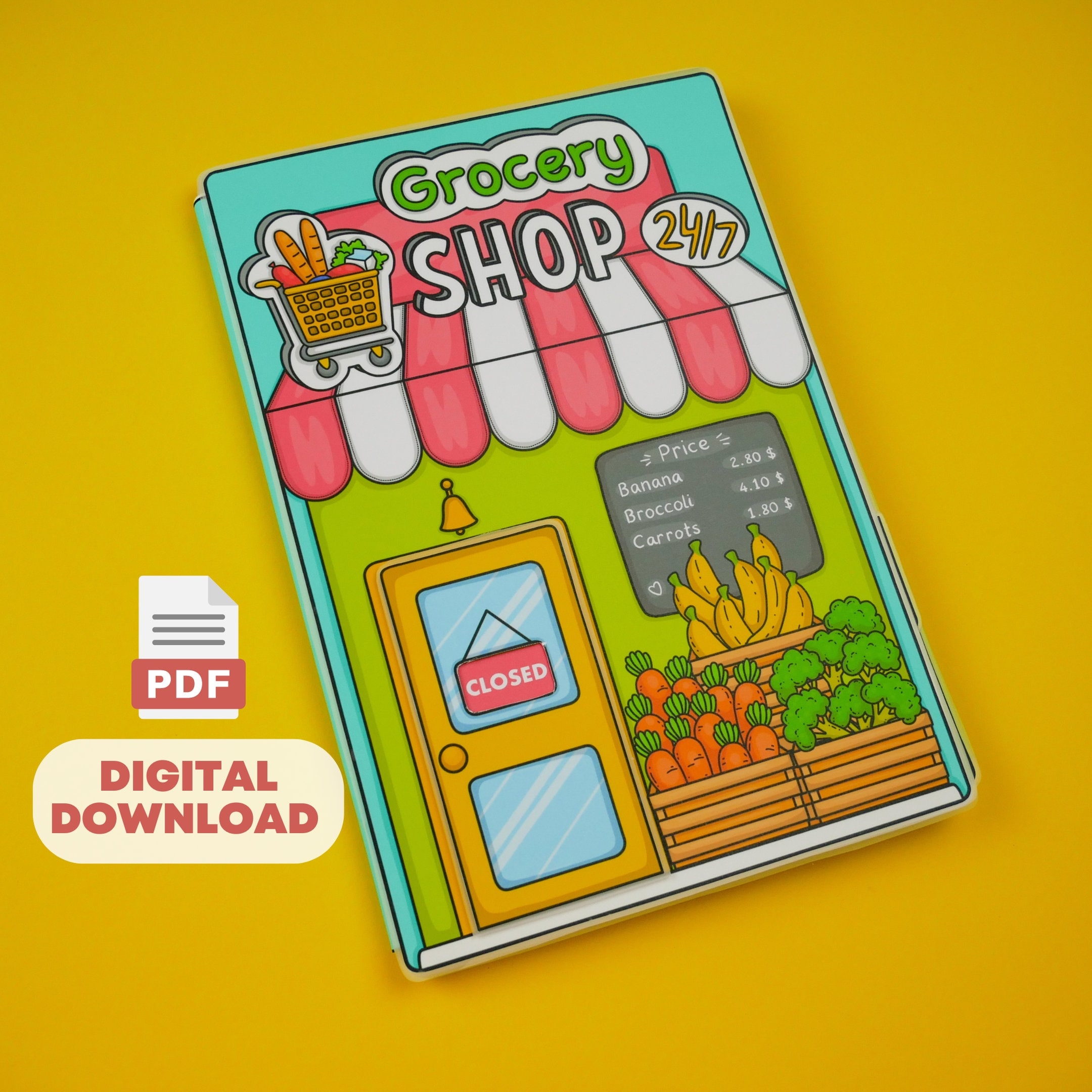 Printable DIY Project Grocery Shop Busy Book Activities For Kids PDF Etsy