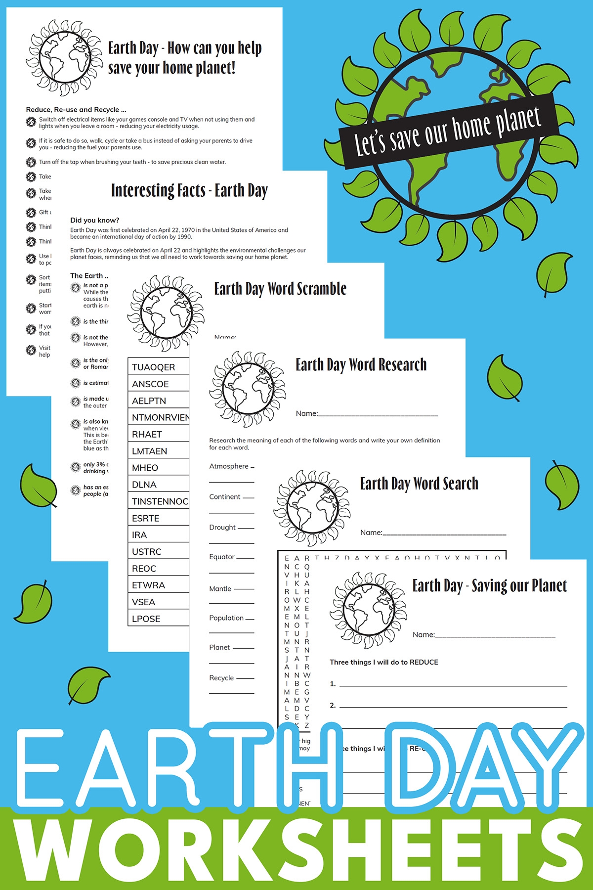earth day worksheets