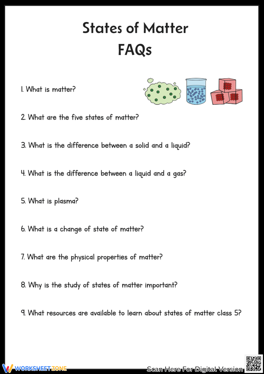 properties of matter worksheet