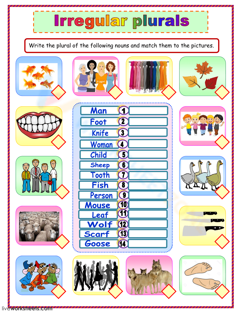 Printable Grade 5 Irregular Plural Nouns Worksheets