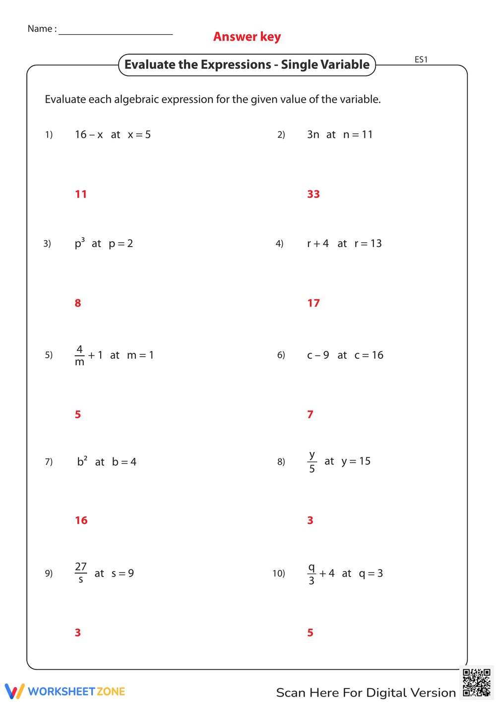 Printable Grade 6 Easter Evaluating Expressions Worksheets