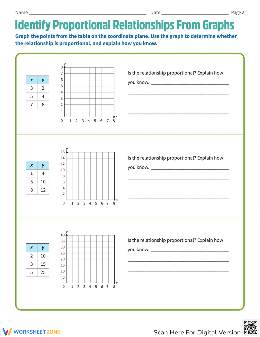Printable Grade 7 Proportional Relationships Worksheets
