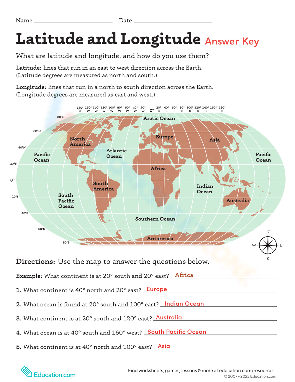 Printable Latitude And Longitude Worksheets Printable Latitude And Longitude Worksheets