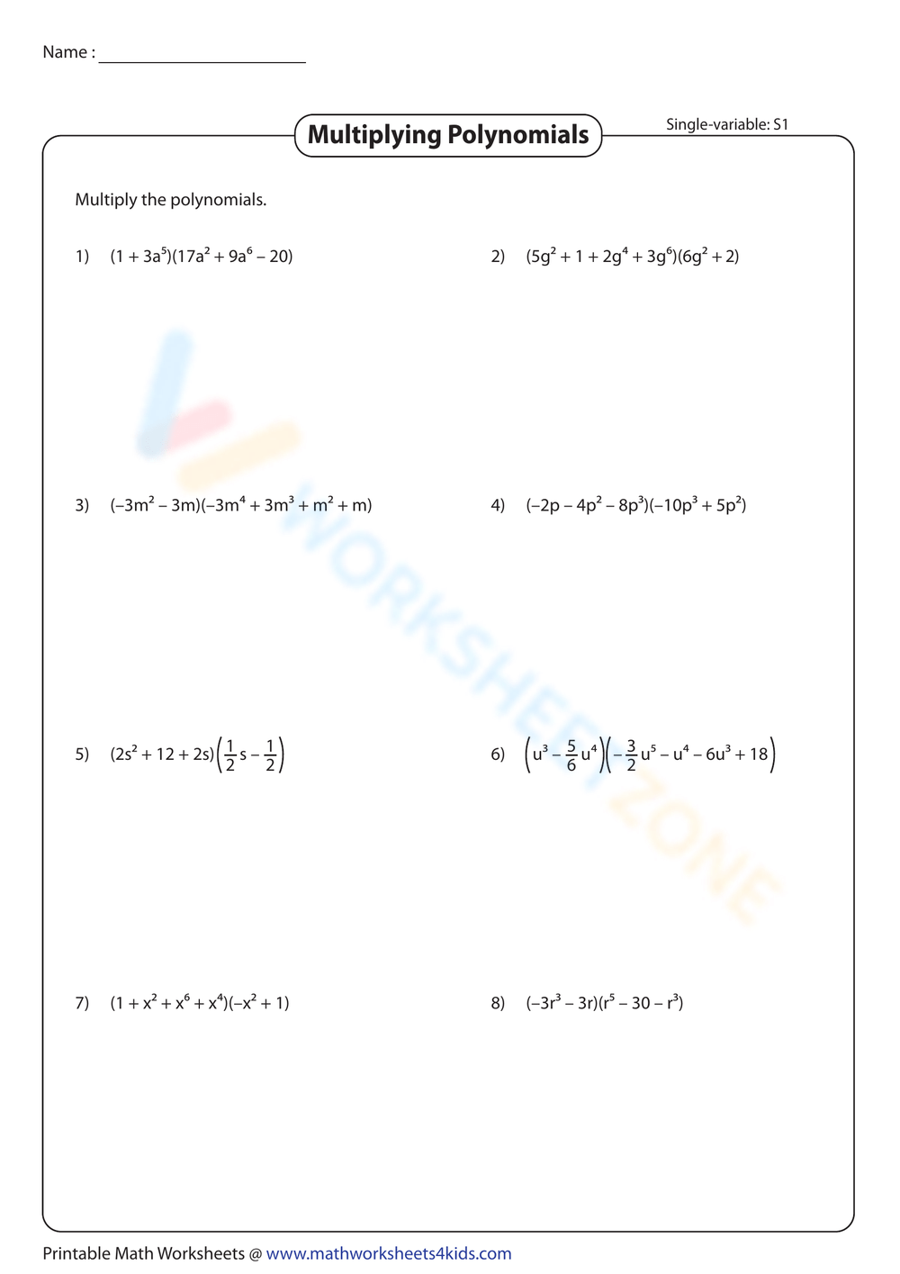 Printable Multiplying Binomials Worksheets Download Printable Multiplying Binomials Worksheets Download