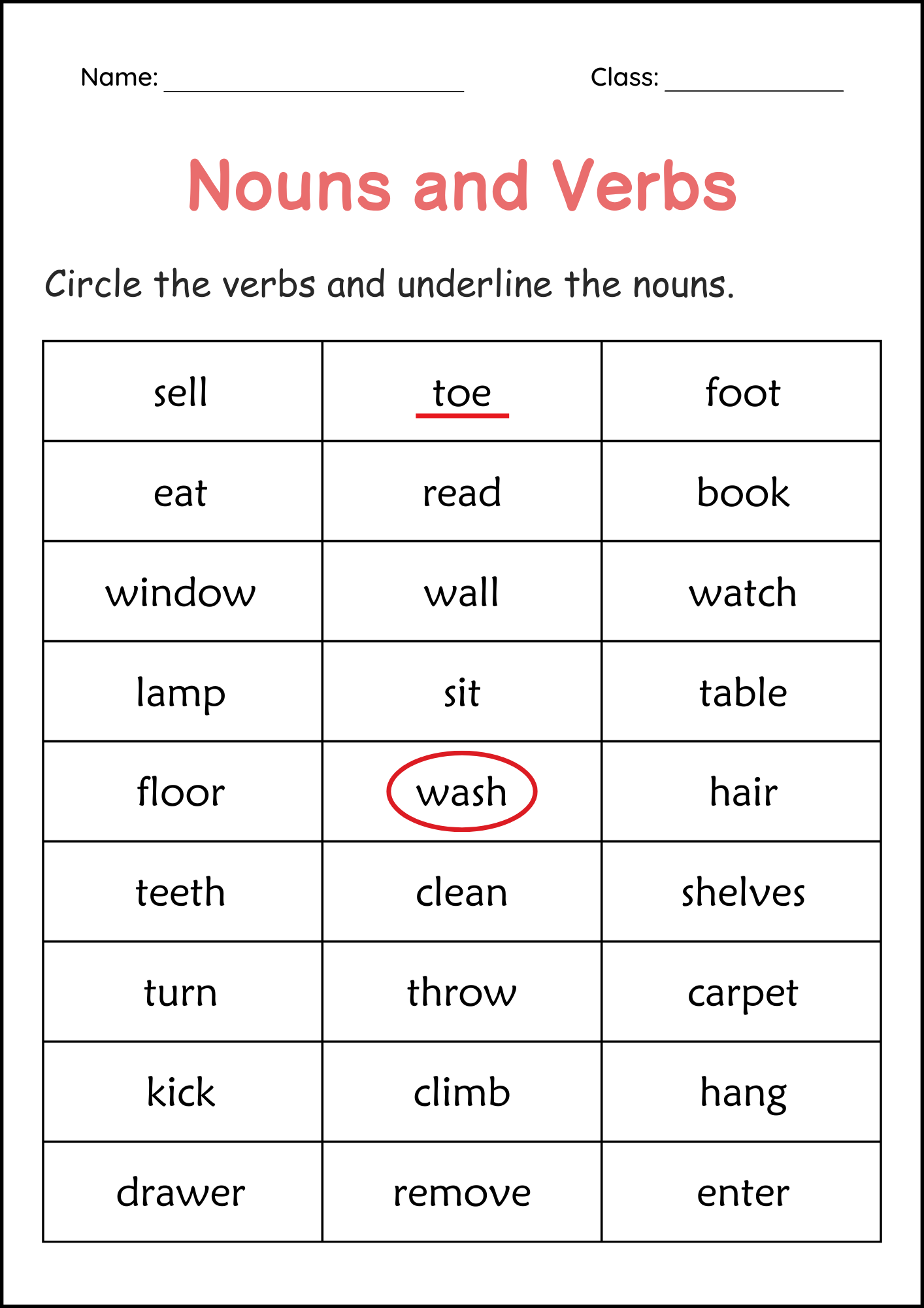 Printable Nouns And Verbs Grammar Worksheets 2nd And 3rd Grade Made By Teachers Printable Nouns And Verbs Grammar Worksheets 2nd And 3rd Grade Made By Teachers