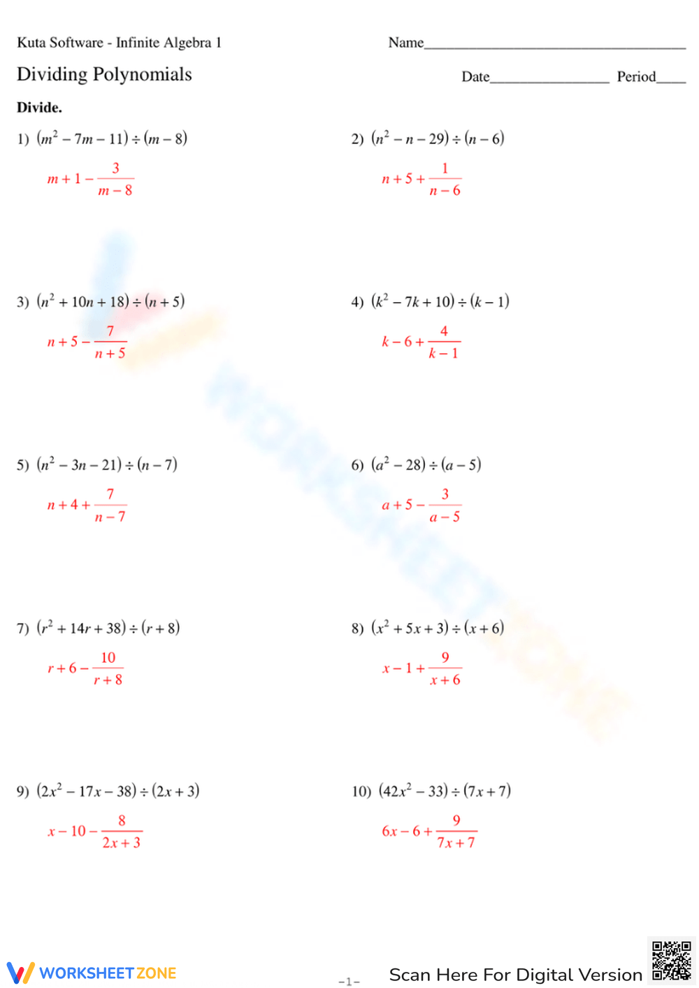 Printable Polynomial Long Division Worksheets Printable Polynomial Long Division Worksheets