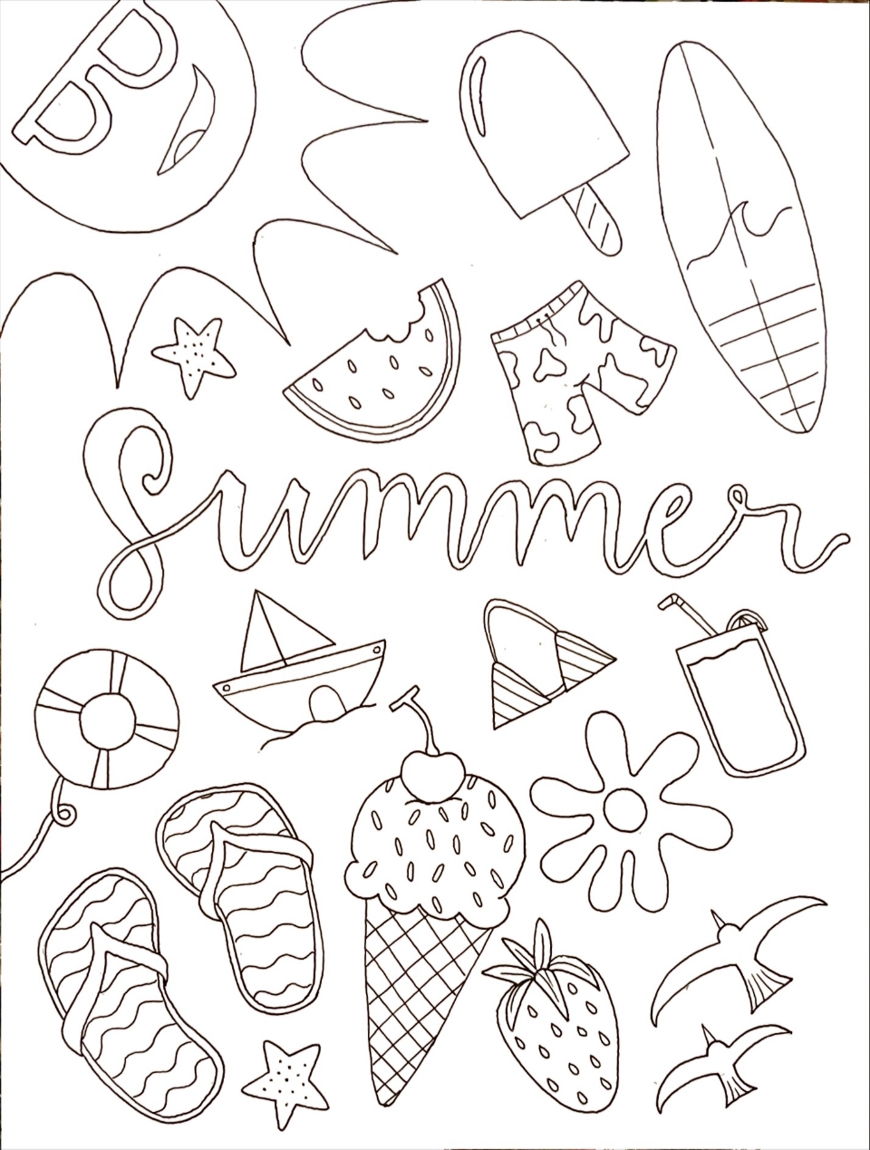 printable colouring pages summer