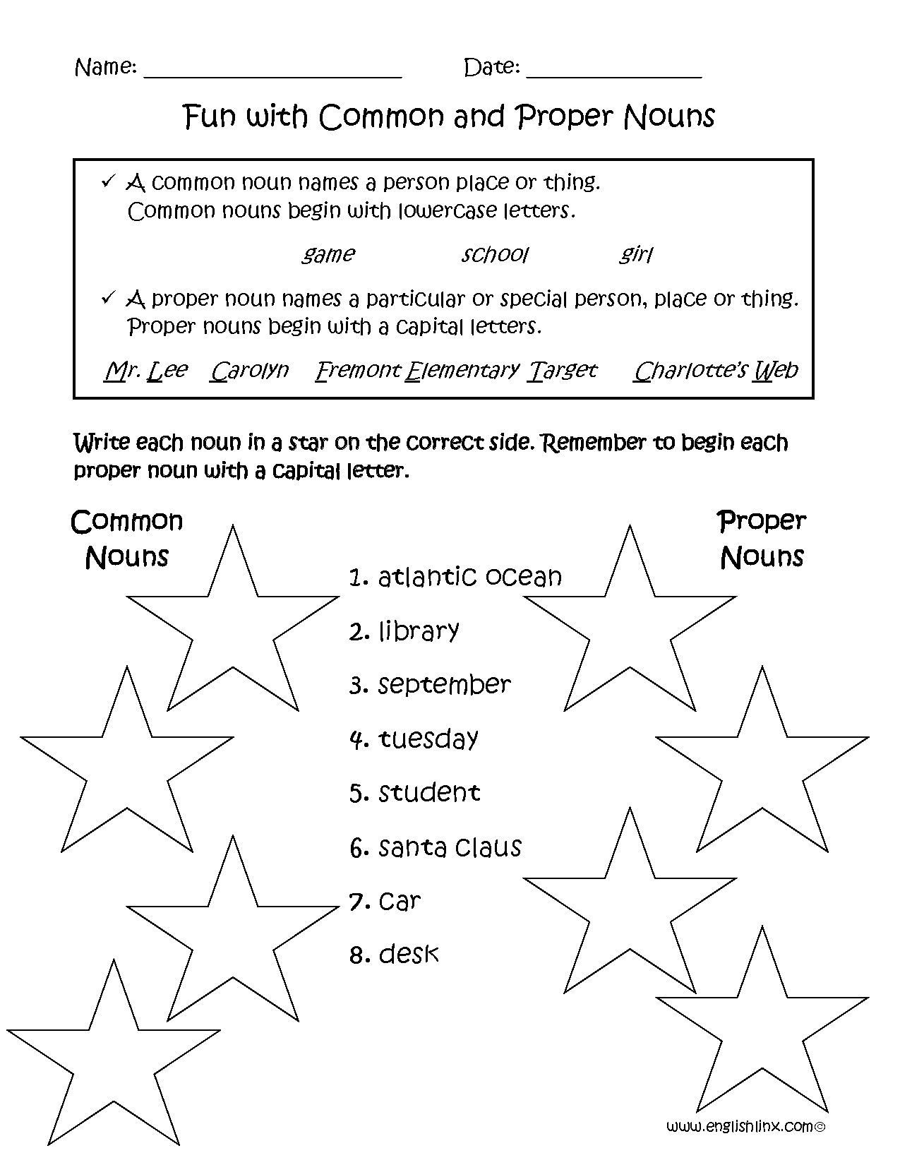 common nouns worksheet common nouns worksheet