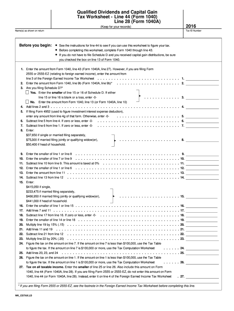 Qualified Dividends And Capital Gain Fill Out Sign Online DocHub