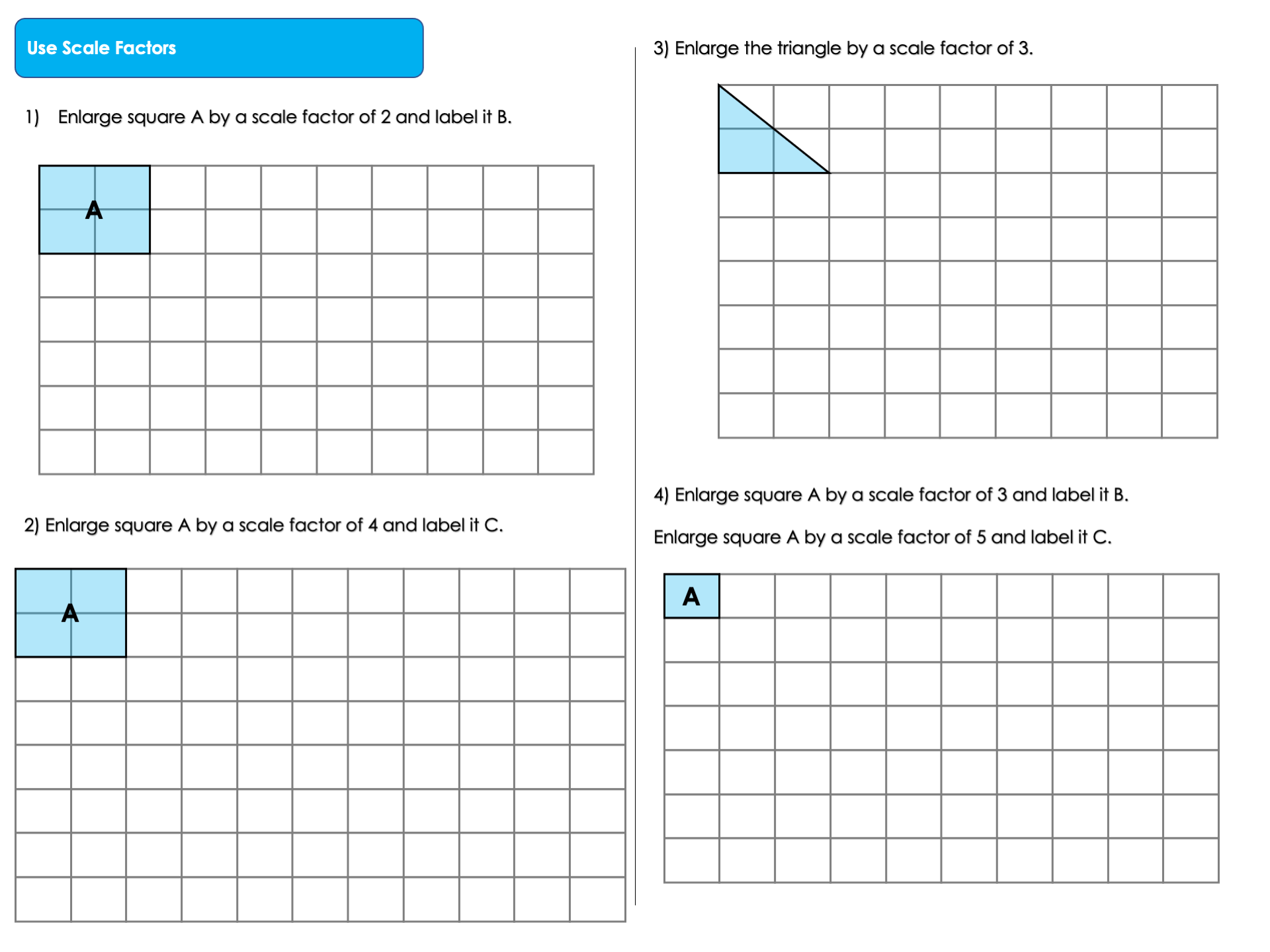 Ratio Worksheet Use Scale Factors Teaching Resources