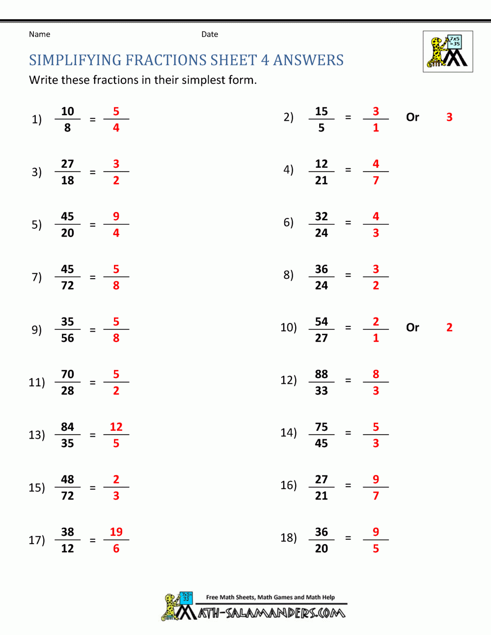Reducing Fractions Worksheet Pdf Onlineworksheet my id Fractions Worksheets Simplifying Fractions Algebra Worksheets