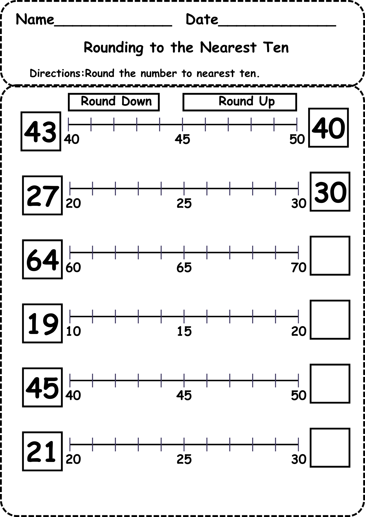 rounding to the nearest ten worksheet rounding to the nearest ten worksheet