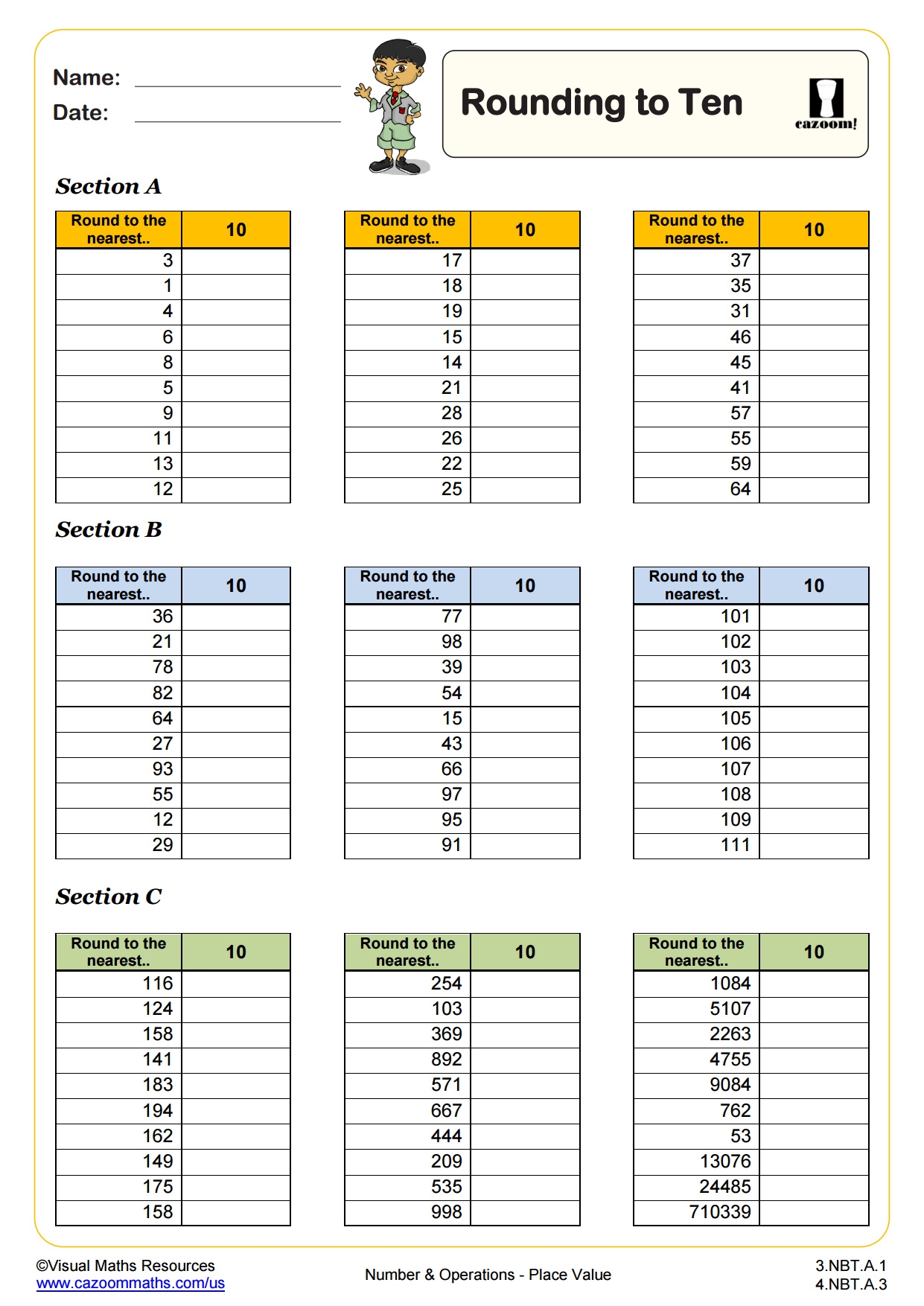 Rounding To The Nearest Ten PDF Printable Number And Operations Worksheets Cazoom Math Rounding To The Nearest Ten PDF Printable Number And Operations Worksheets Cazoom Math