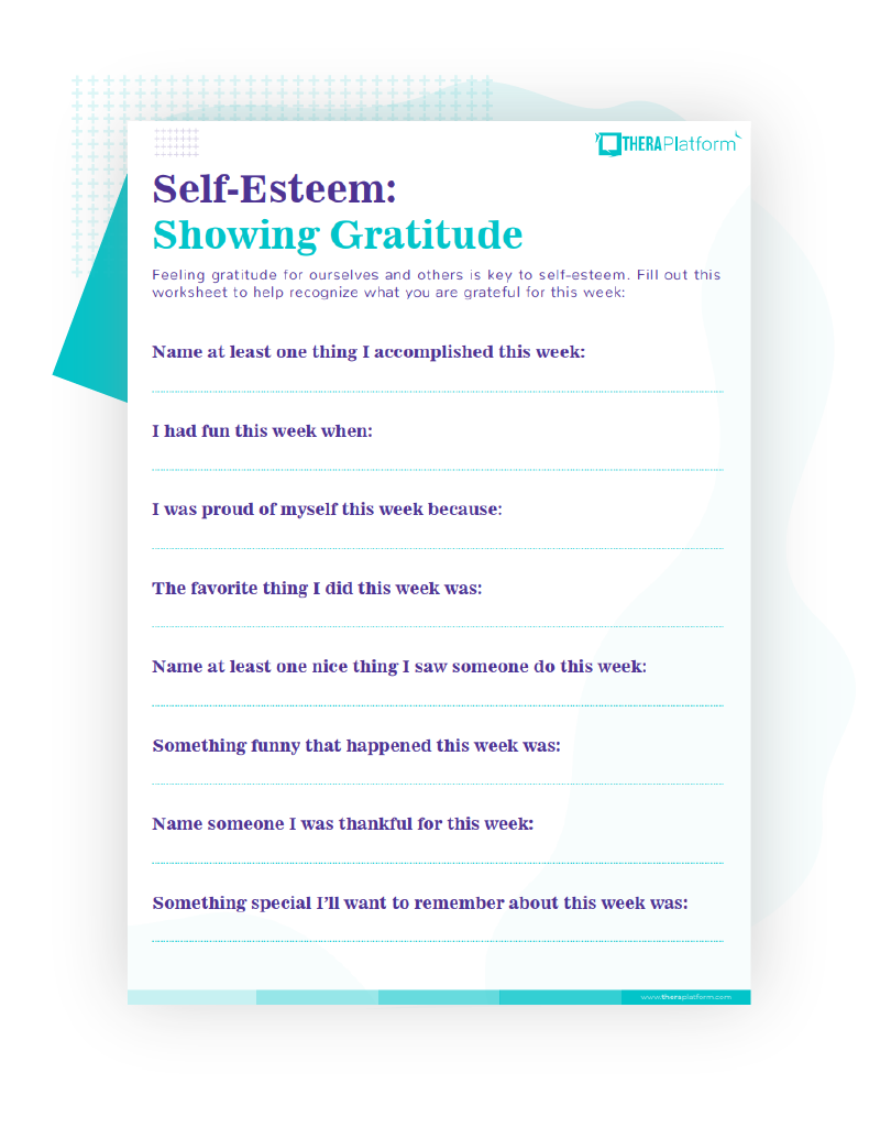 self esteem worksheets