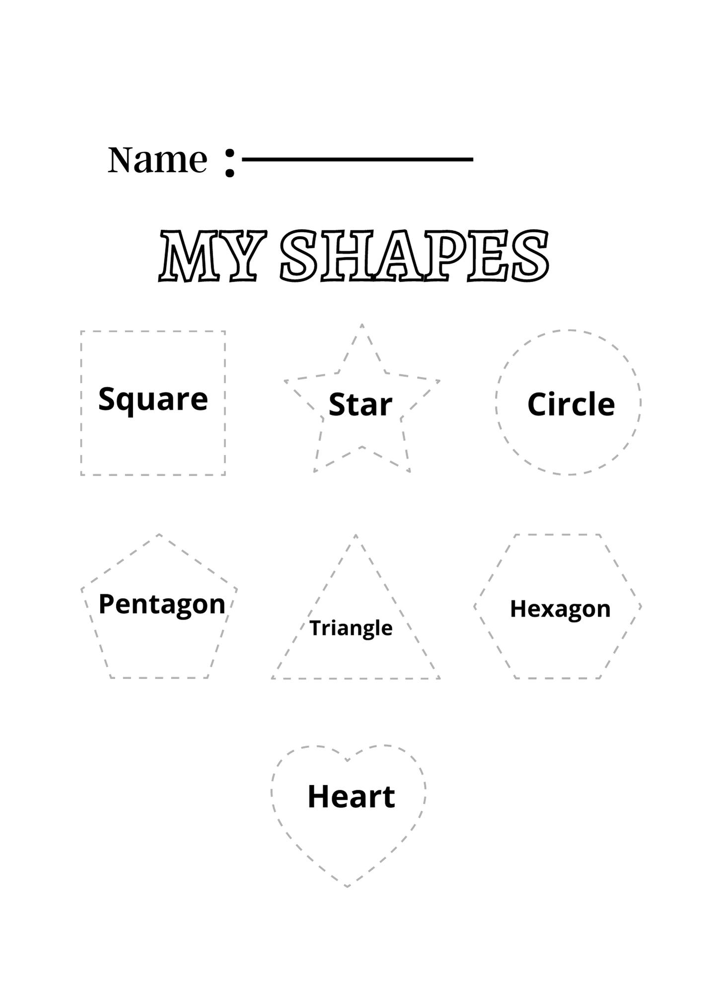 tracing shapes worksheets