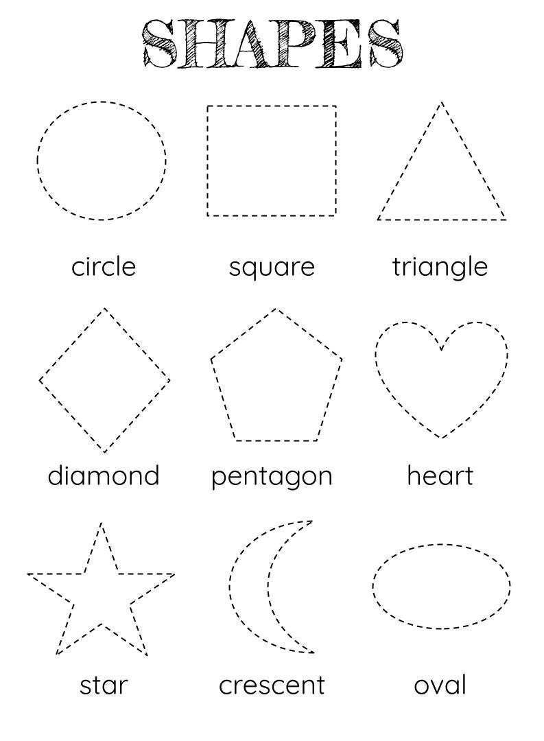 Shape Tracing Worksheet Montessori Shapes For Preschool Kindergarten PDF Etsy Shape Tracing Worksheet Montessori Shapes For Preschool Kindergarten PDF Etsy