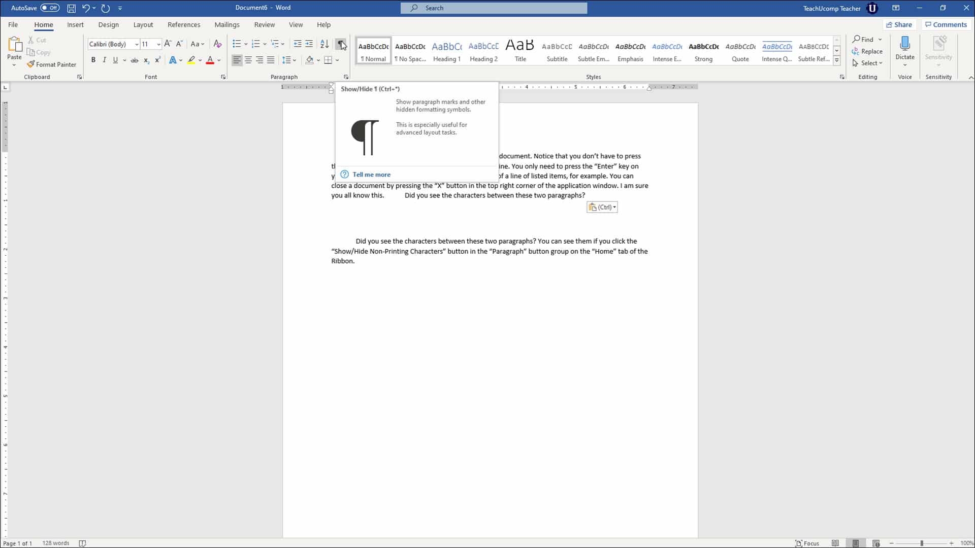 Show Non Printing Characters In Word Instructions And Video Show Non Printing Characters In Word Instructions And Video