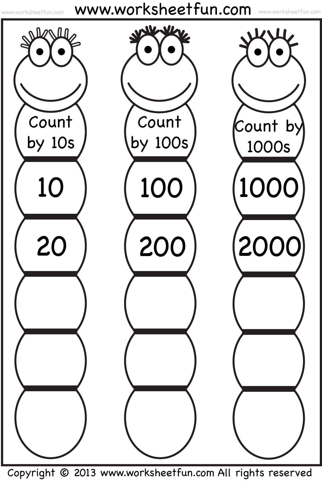 counting by 10 worksheets