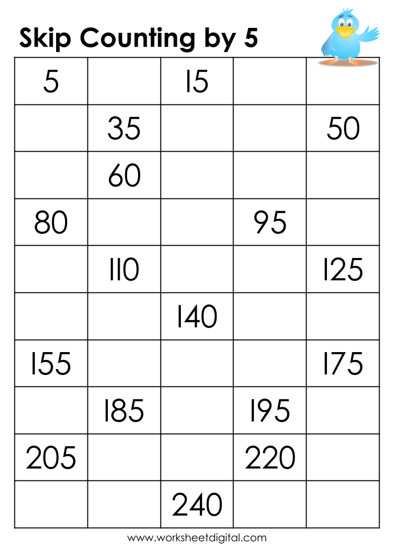 counting by 5s worksheet