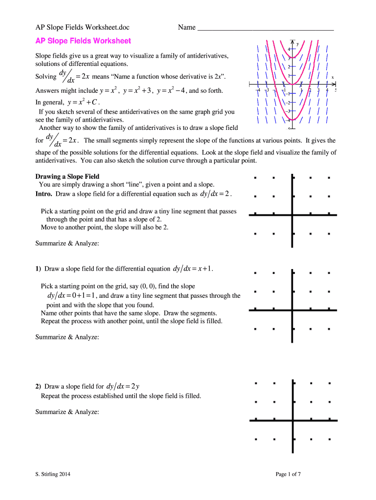 Slope Field Worksheet Fill Out Sign Online DocHub