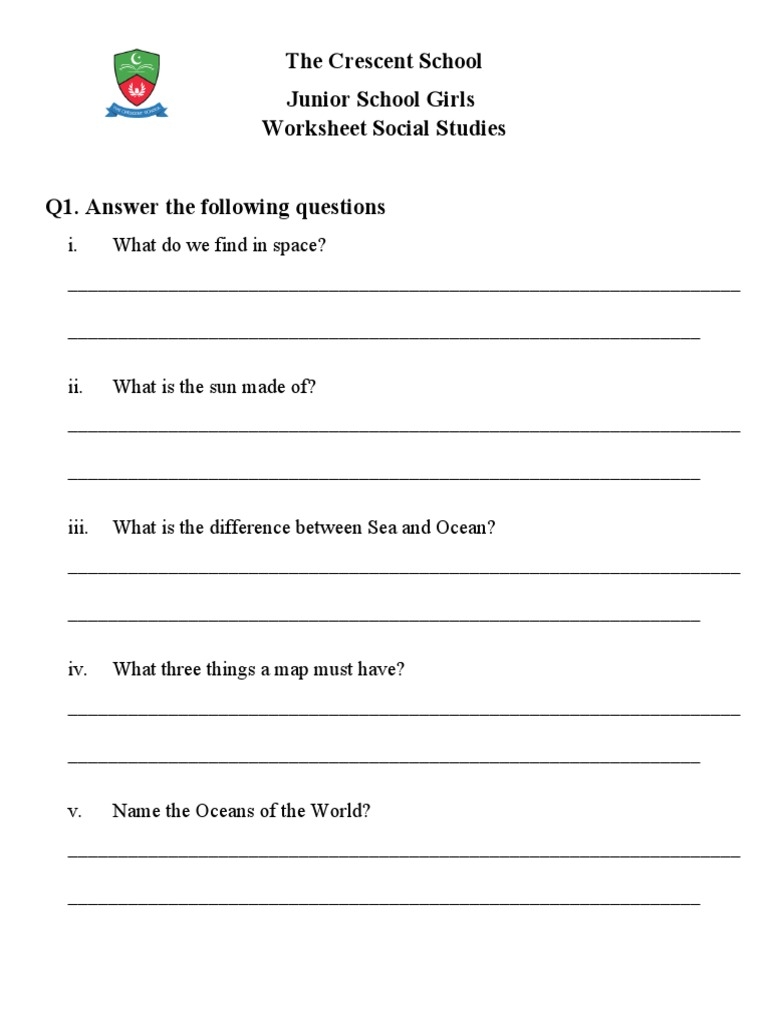 Social Studies Grade 3 Revision Worksheet PDF Earth Map Worksheets Library