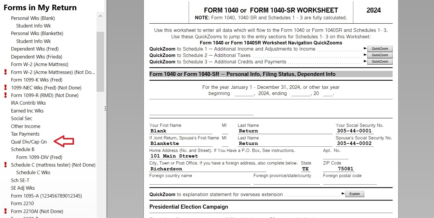 qualified dividend and capital gain worksheet