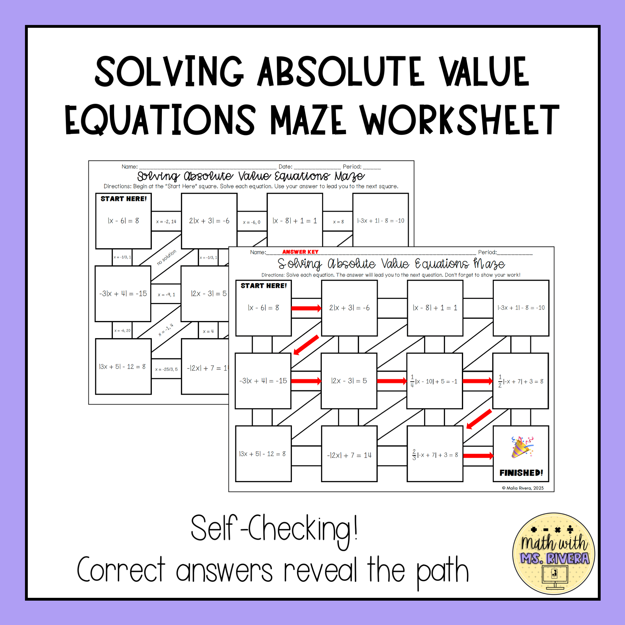 solving absolute value equations worksheet