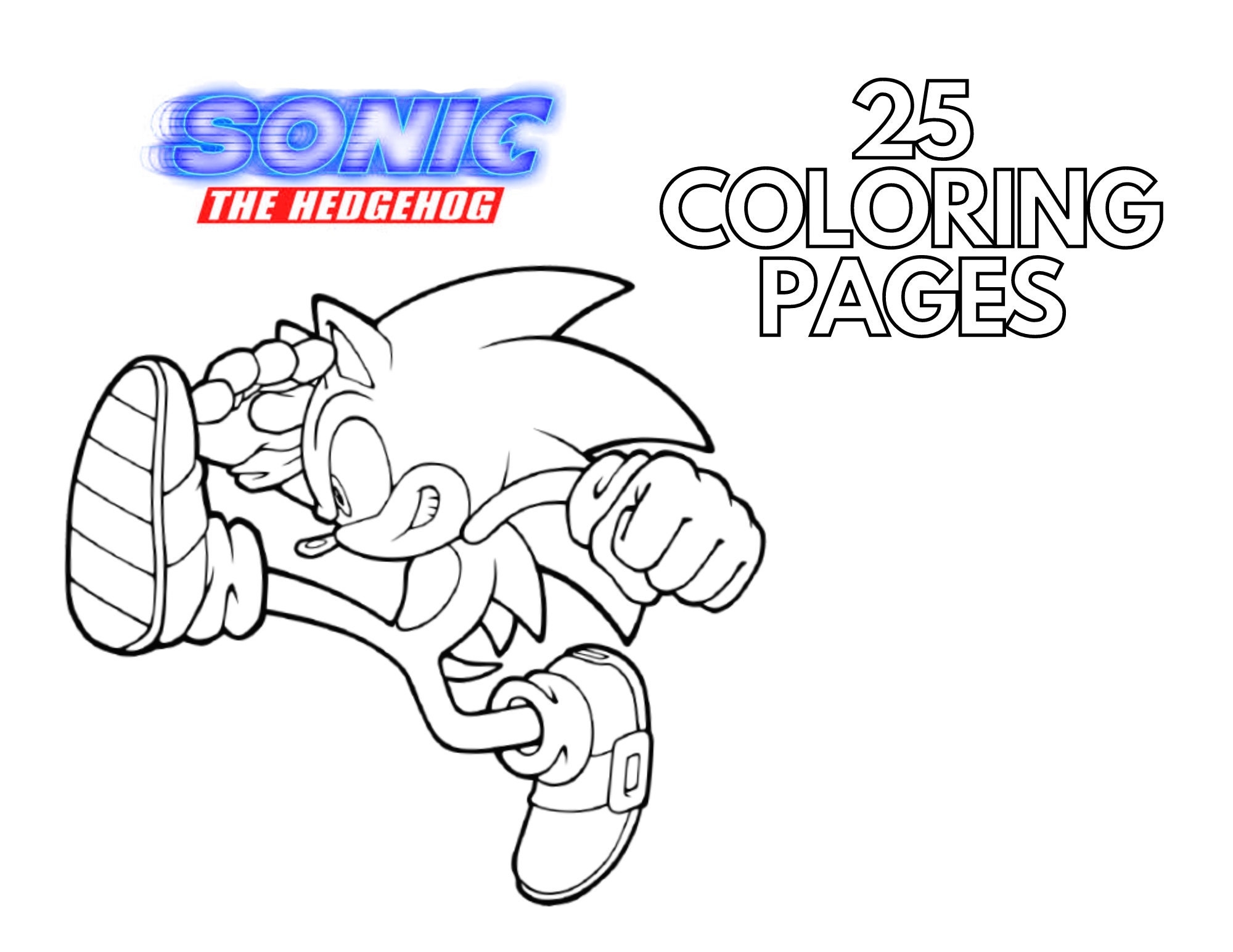 Sonic The Hedgehog Coloring Book 25 Printable Pages digital Download Etsy Sonic The Hedgehog Coloring Book 25 Printable Pages digital Download Etsy