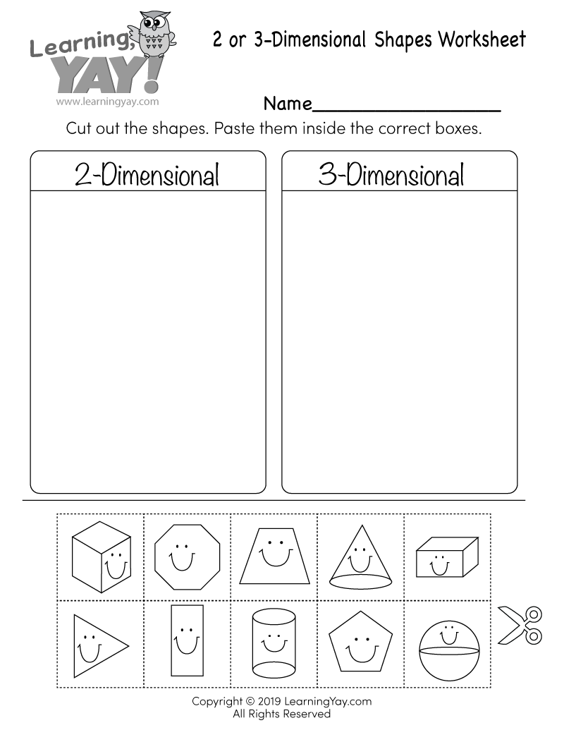 three d shapes worksheets