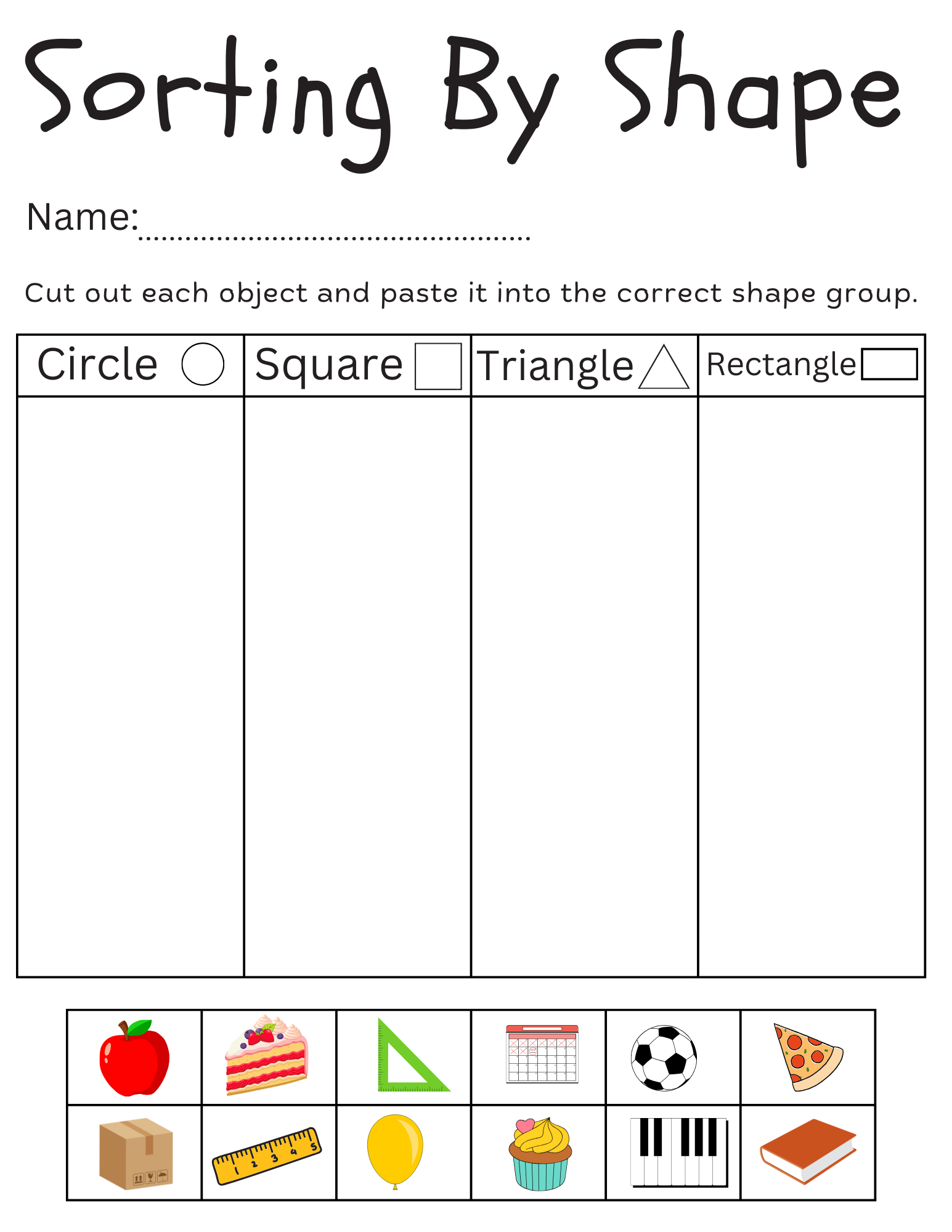 shapes worksheets for kindergarten
