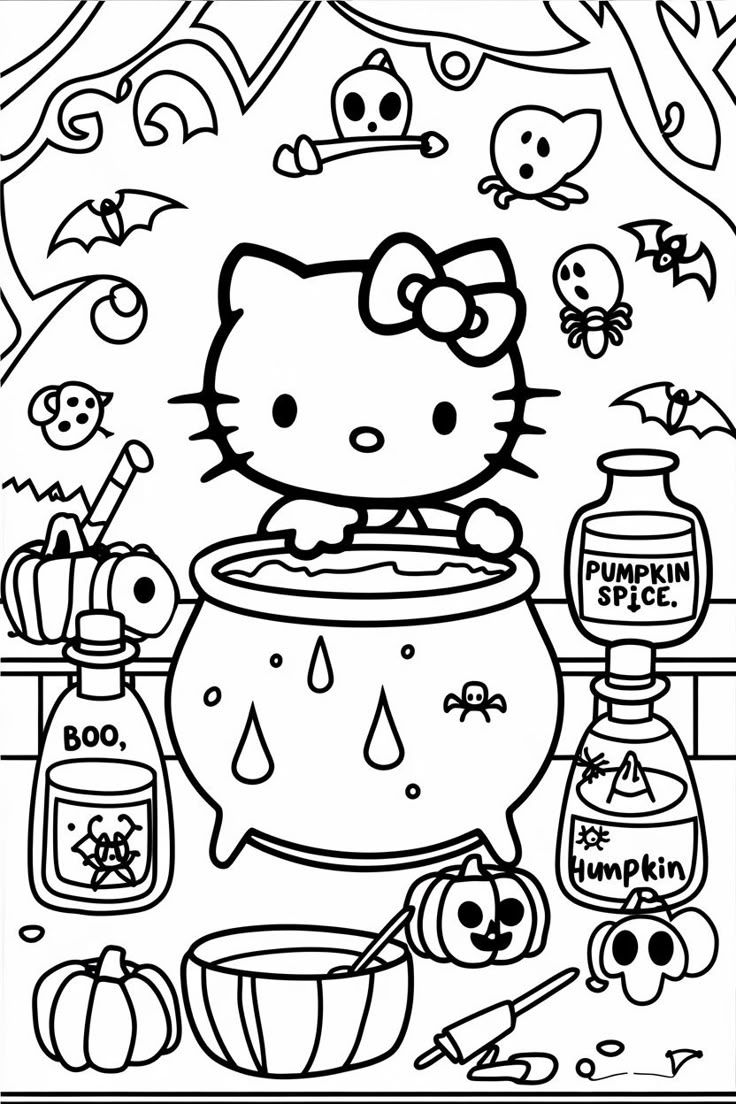 hello kitty coloring pages free printable