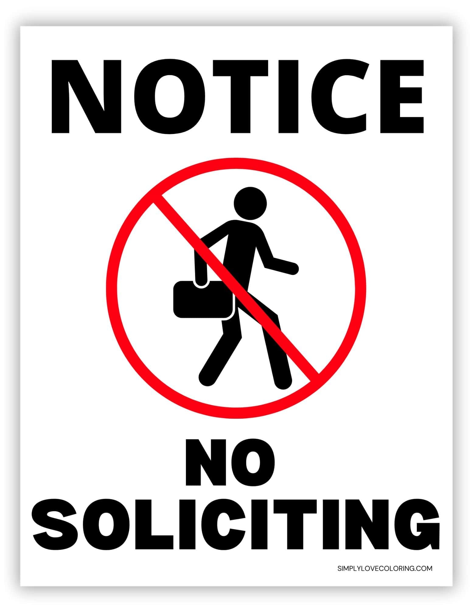 no soliciting sign printable