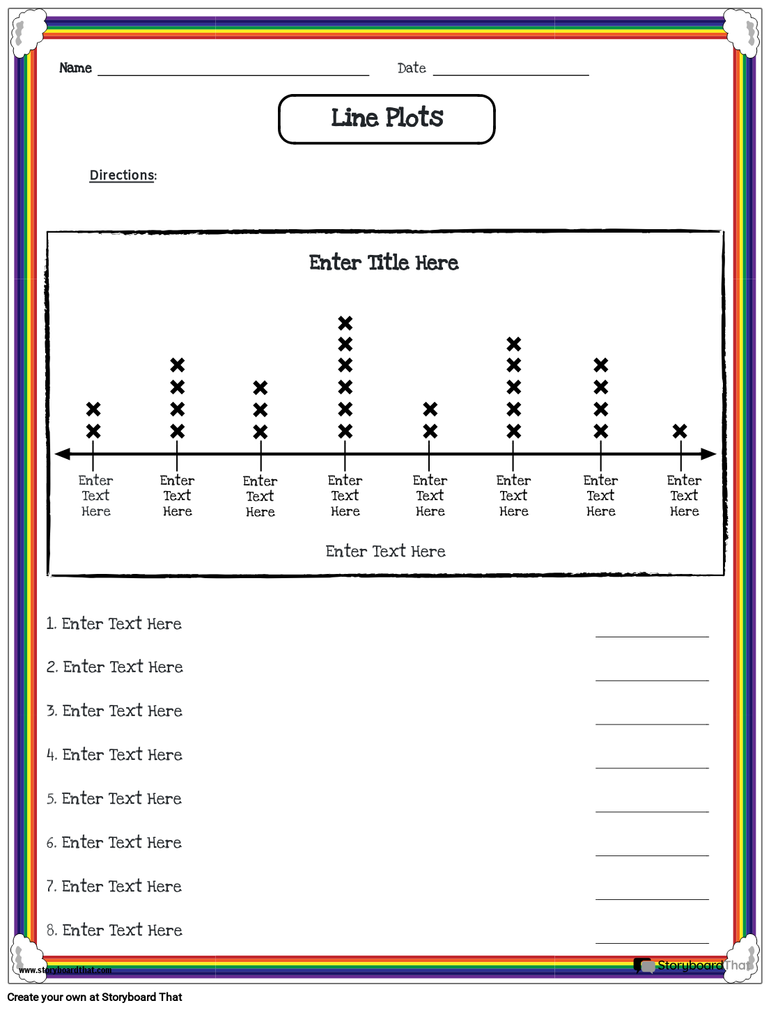 Storyboard That Free Line Plot Worksheets For Teachers