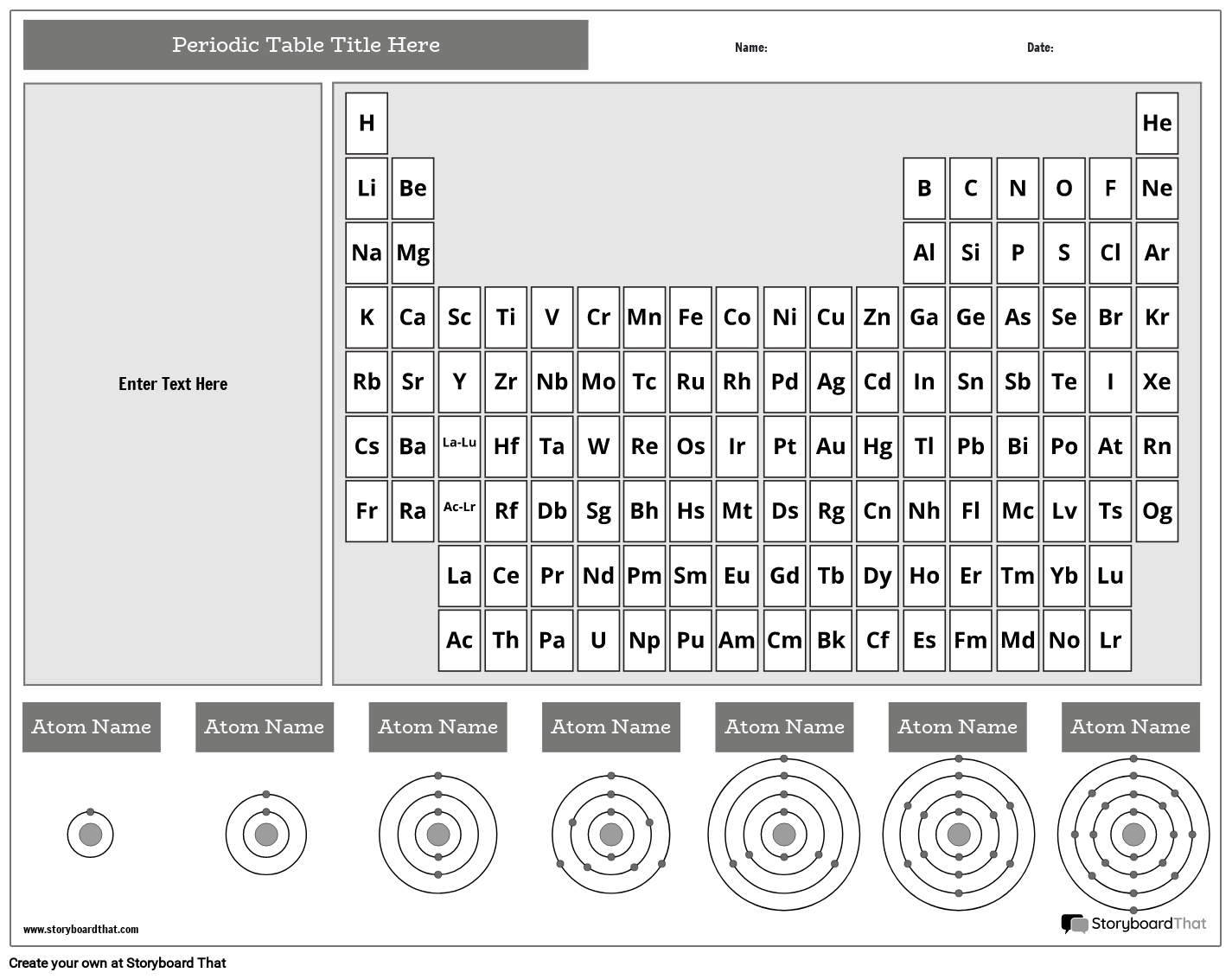 Storyboard That Periodic Table Worksheet Creator