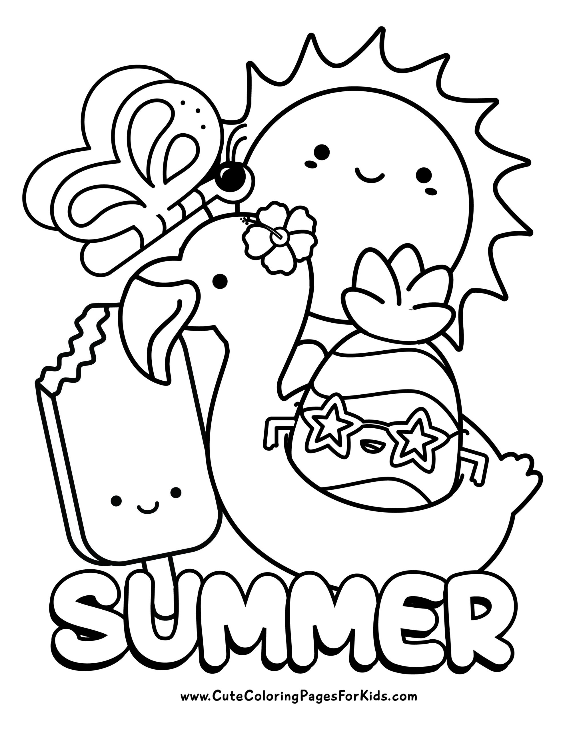 Summer Coloring Pages 10 Free Printable PDF Downloads Cute Coloring Pages For Kids