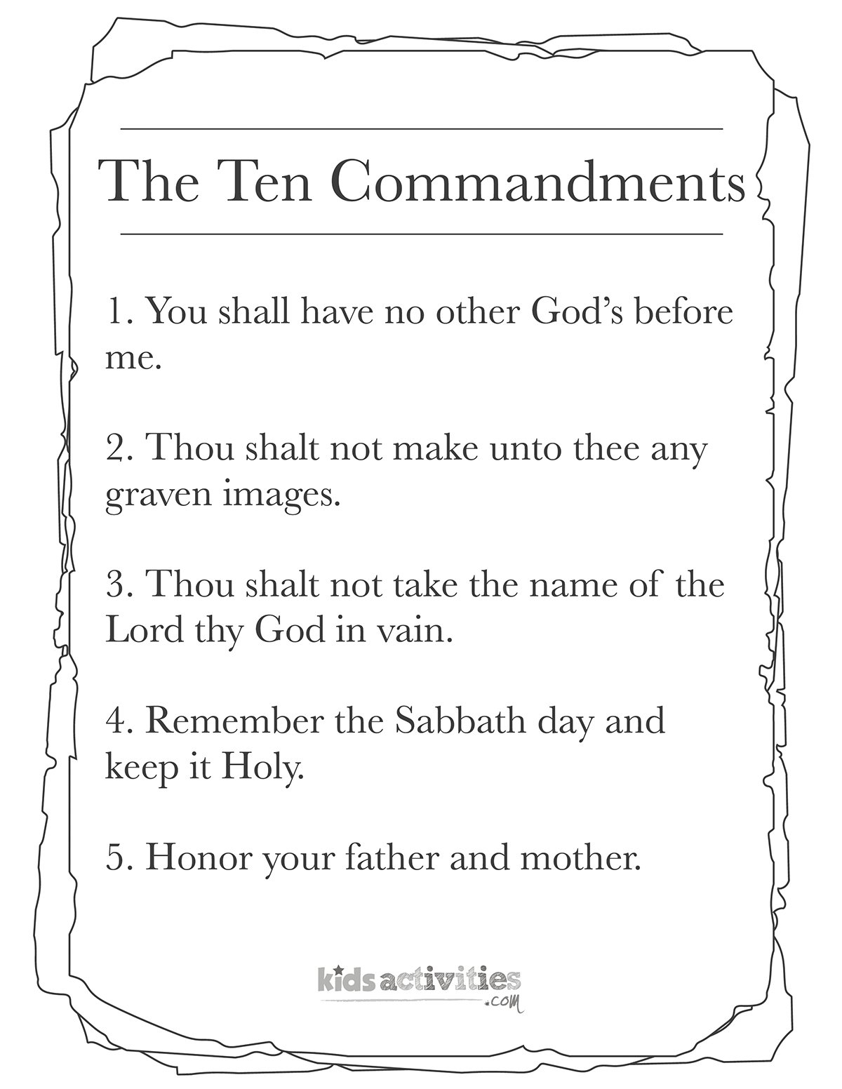10 commandment printable 10 commandment printable