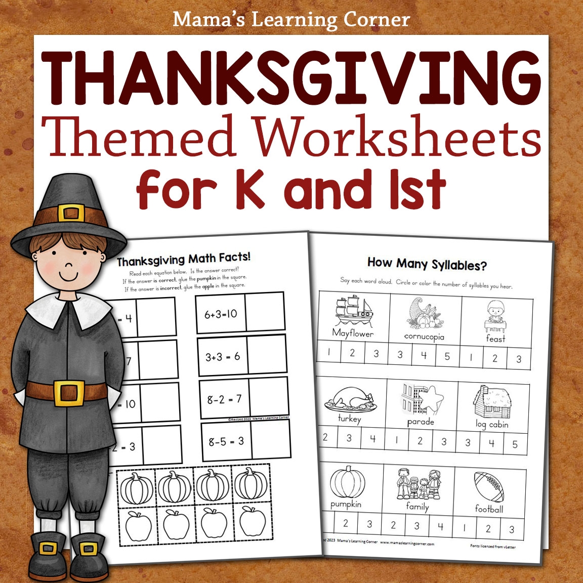 Thanksgiving Worksheet Packet For Kindergarten And First Grade Mamas Learning Corner Thanksgiving Worksheet Packet For Kindergarten And First Grade Mamas Learning Corner