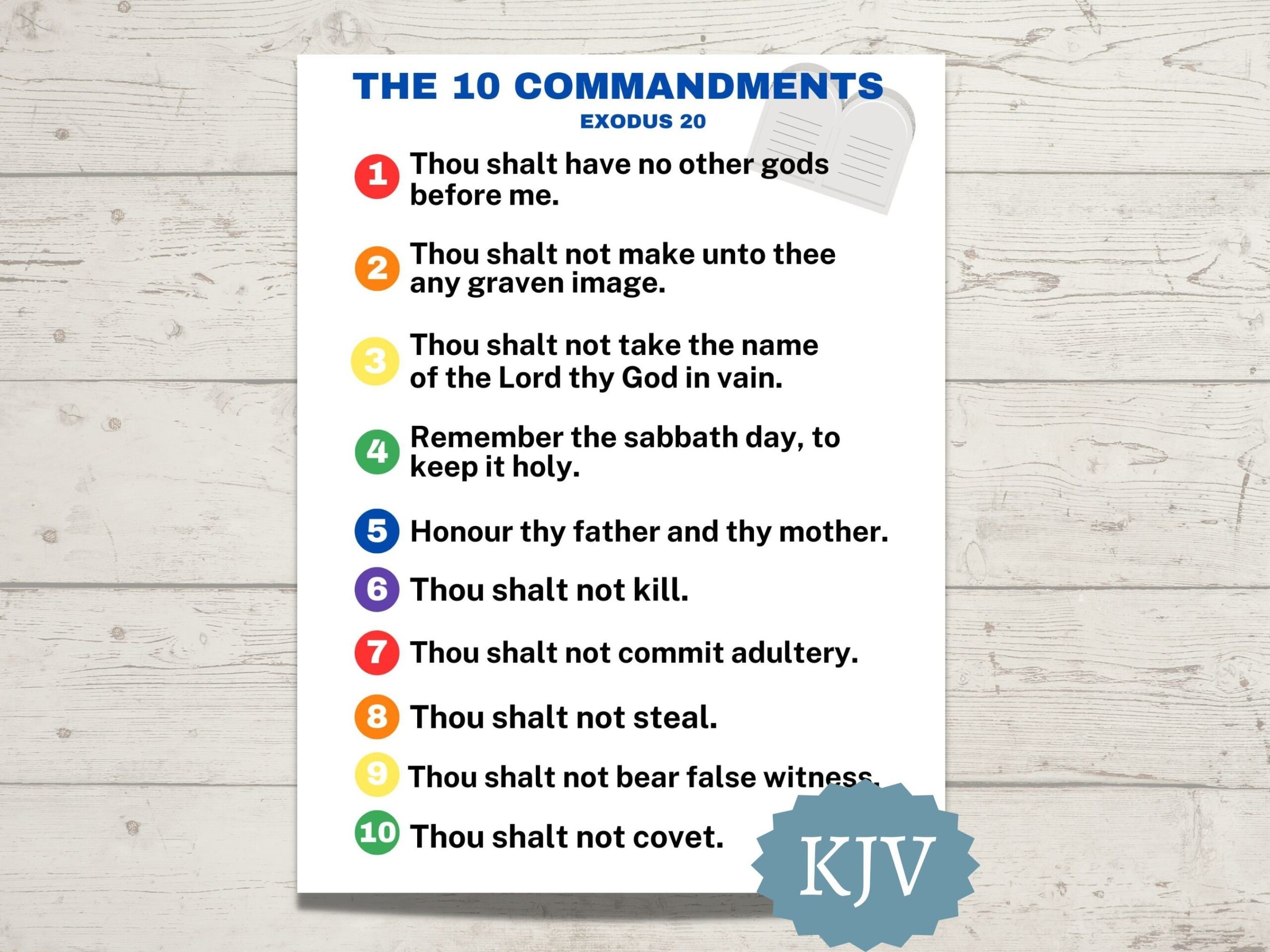 The 10 Commandments Printable KJV Sunday School Poster Of The 10 Commandments List Of The 10 Commandments For Kids Etsy The 10 Commandments Printable KJV Sunday School Poster Of The 10 Commandments List Of The 10 Commandments For Kids Etsy