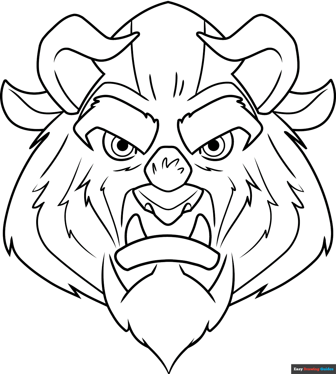 The Beast From Beauty And The Beast Coloring Page Easy Drawing Guides The Beast From Beauty And The Beast Coloring Page Easy Drawing Guides