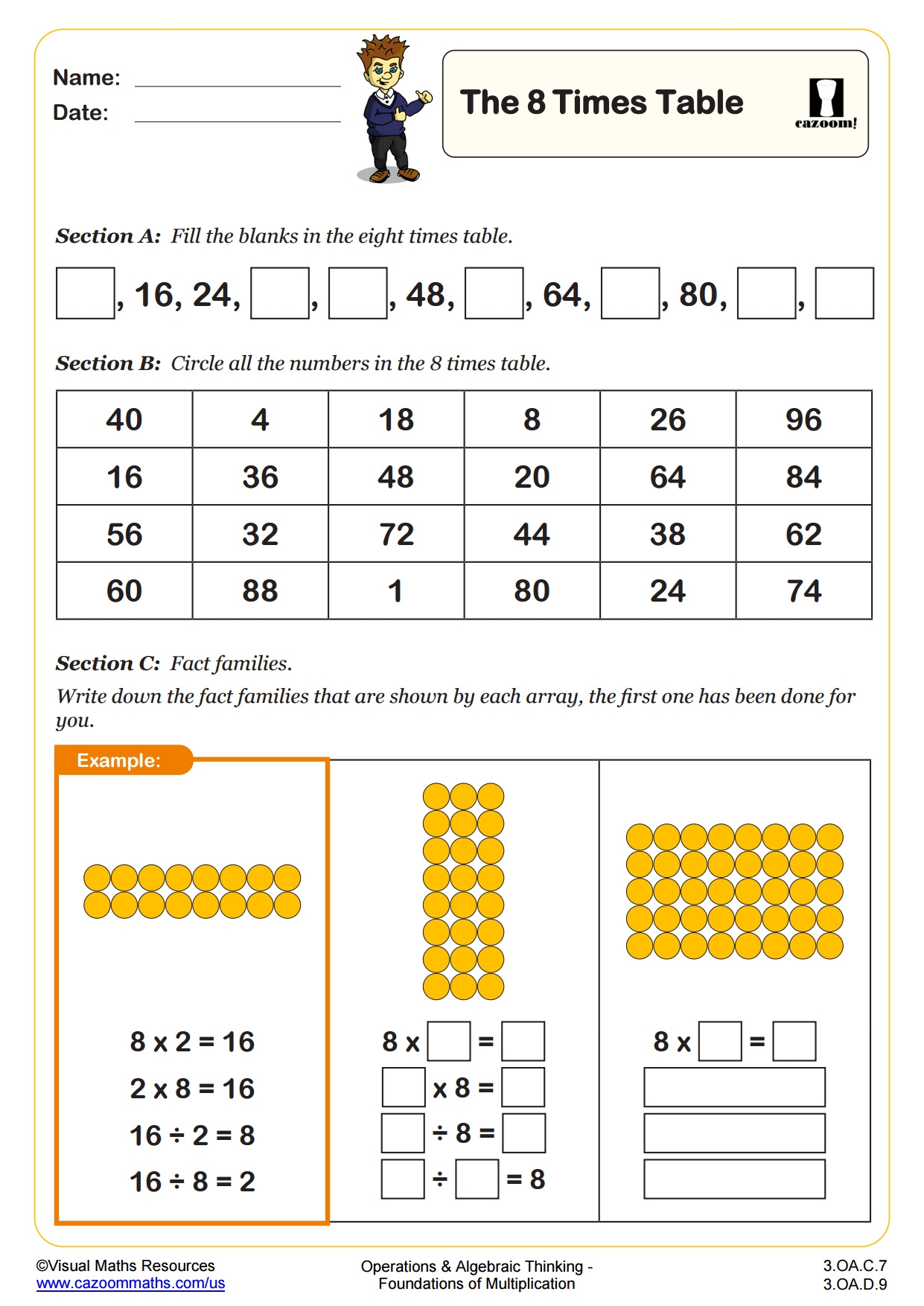 8 times table worksheet 8 times table worksheet