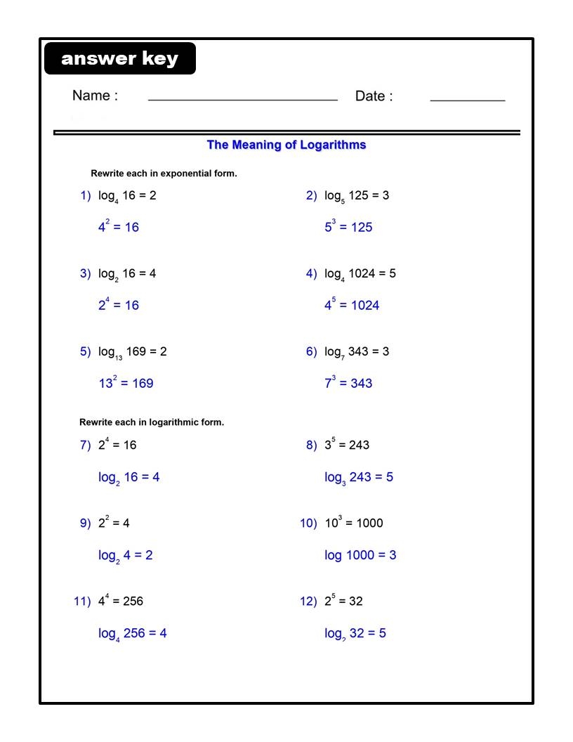 The Meaning Of Logarithms Worksheets Algebra 2 Exponential Logarithmic Fun Made By Teachers