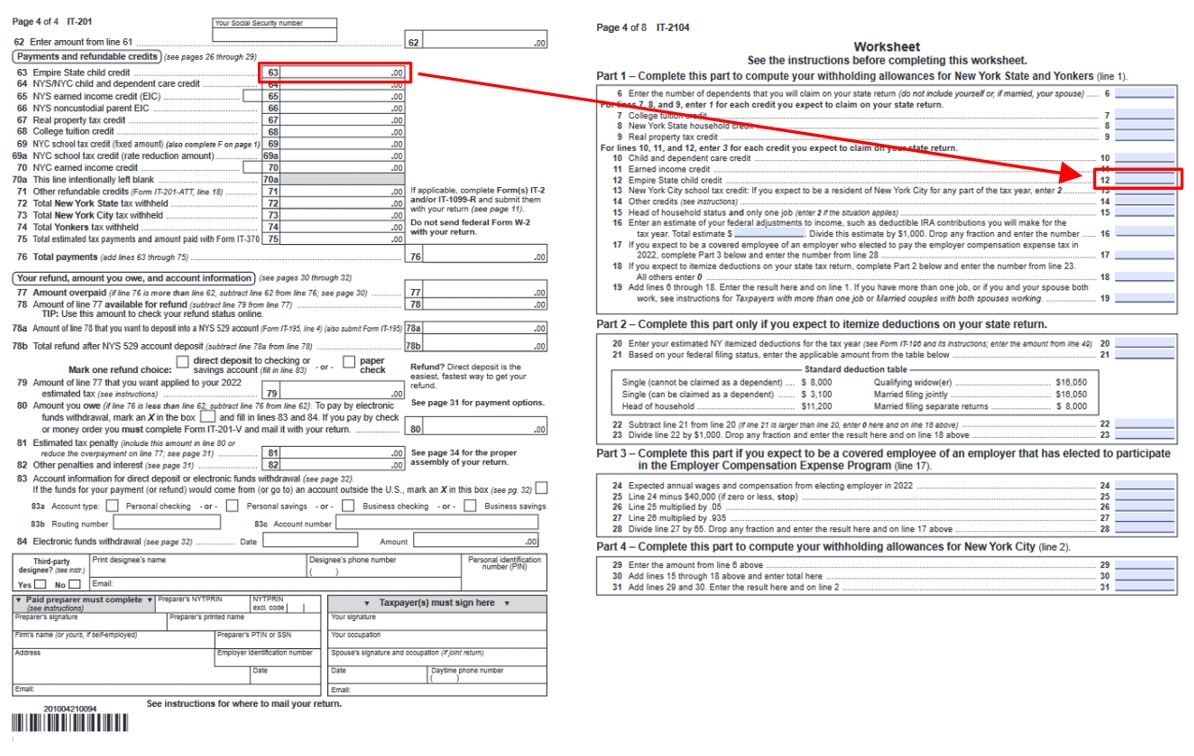 Tips And Reminders Form IT 2104 Employee s Withholding Allowance Certificate