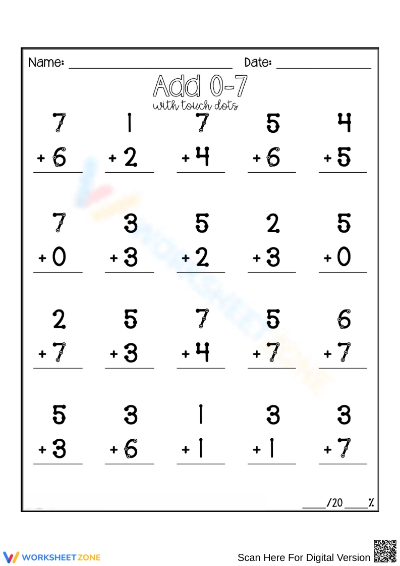 Touch Math Worksheets Touch Math Worksheets