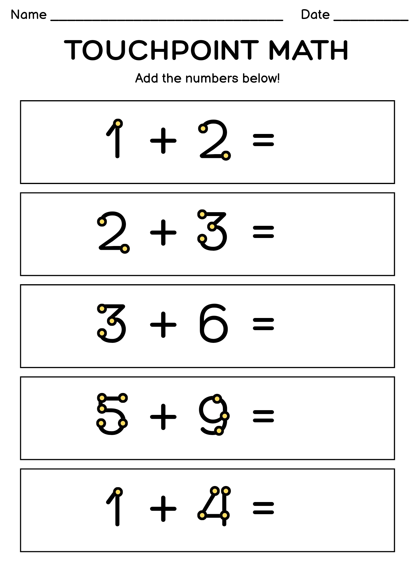 touch math worksheets touch math worksheets