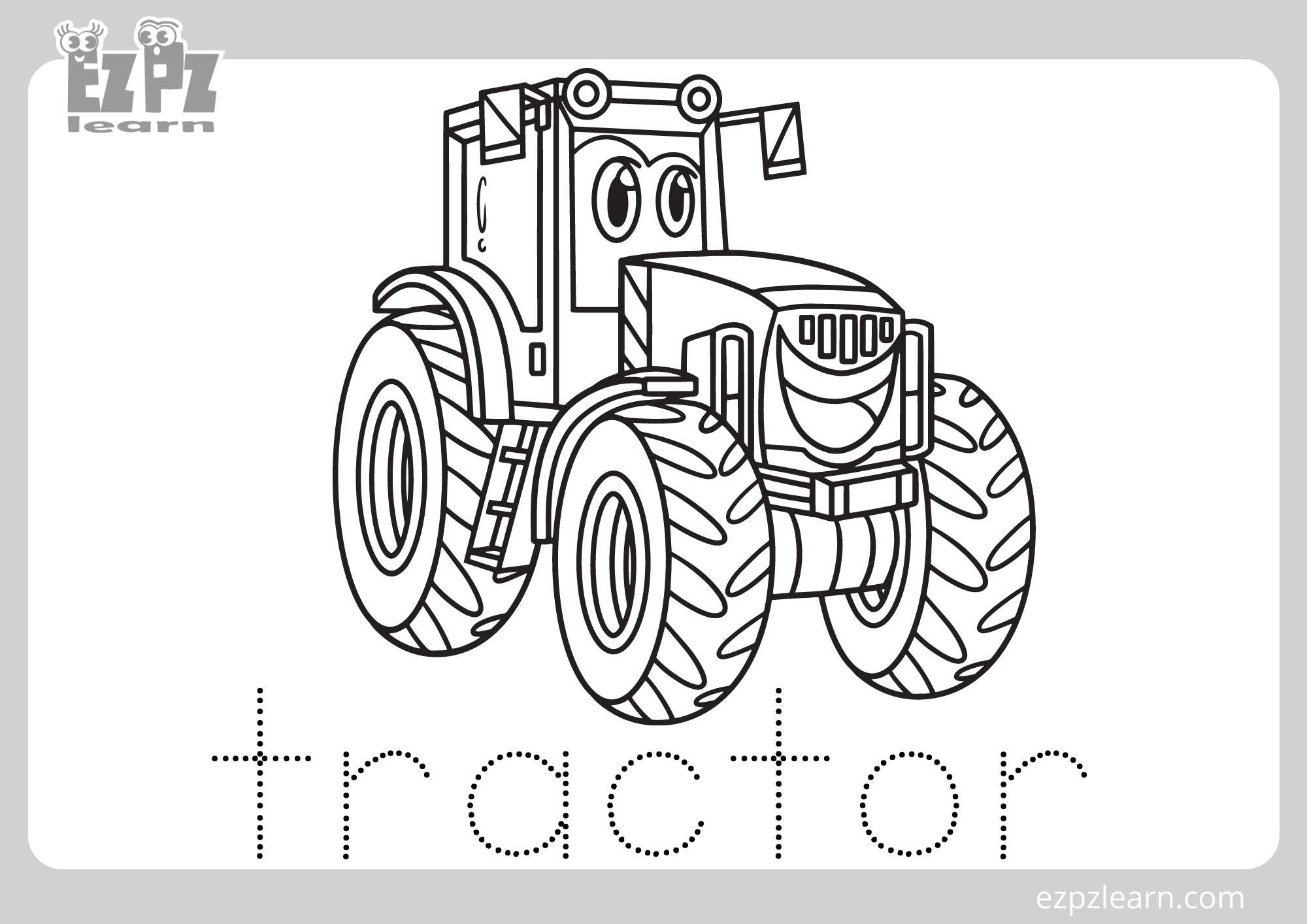 Tractor Coloring Page For Kids Free PDF Download Ezpzlearn Tractor Coloring Page For Kids Free PDF Download Ezpzlearn