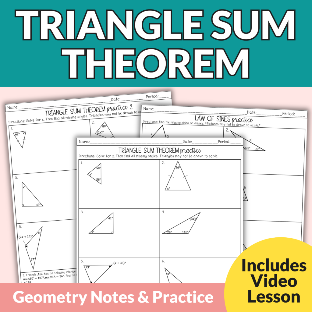 Triangle Sum Theorem Guided Notes And Worksheets For High School Geometry Lindsay Bowden Triangle Sum Theorem Guided Notes And Worksheets For High School Geometry Lindsay Bowden
