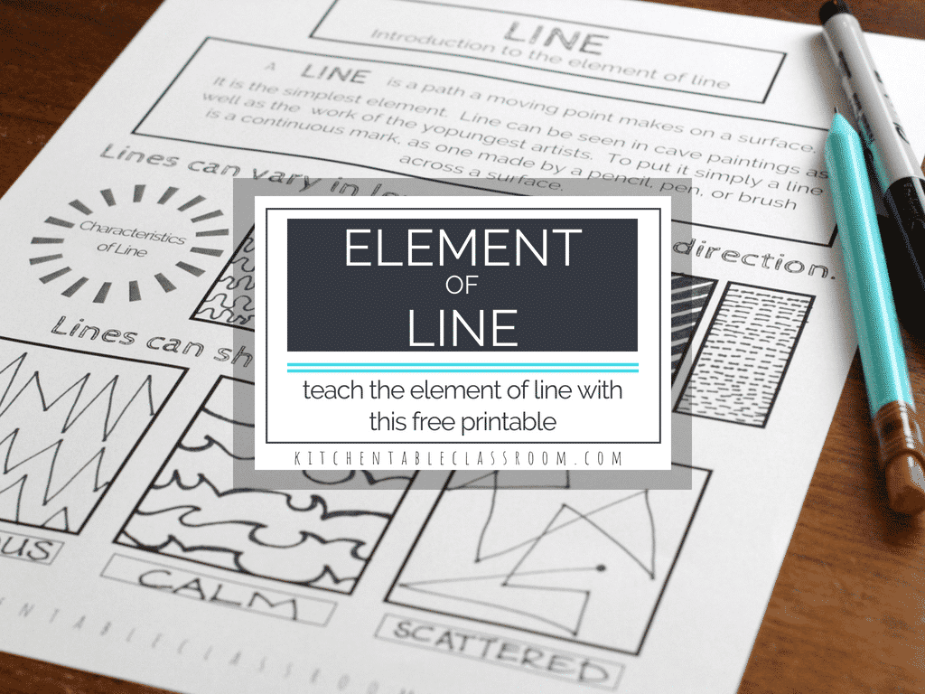 Types Of Lines In Art A Free Element Of Line Printable The Kitchen Table Classroom